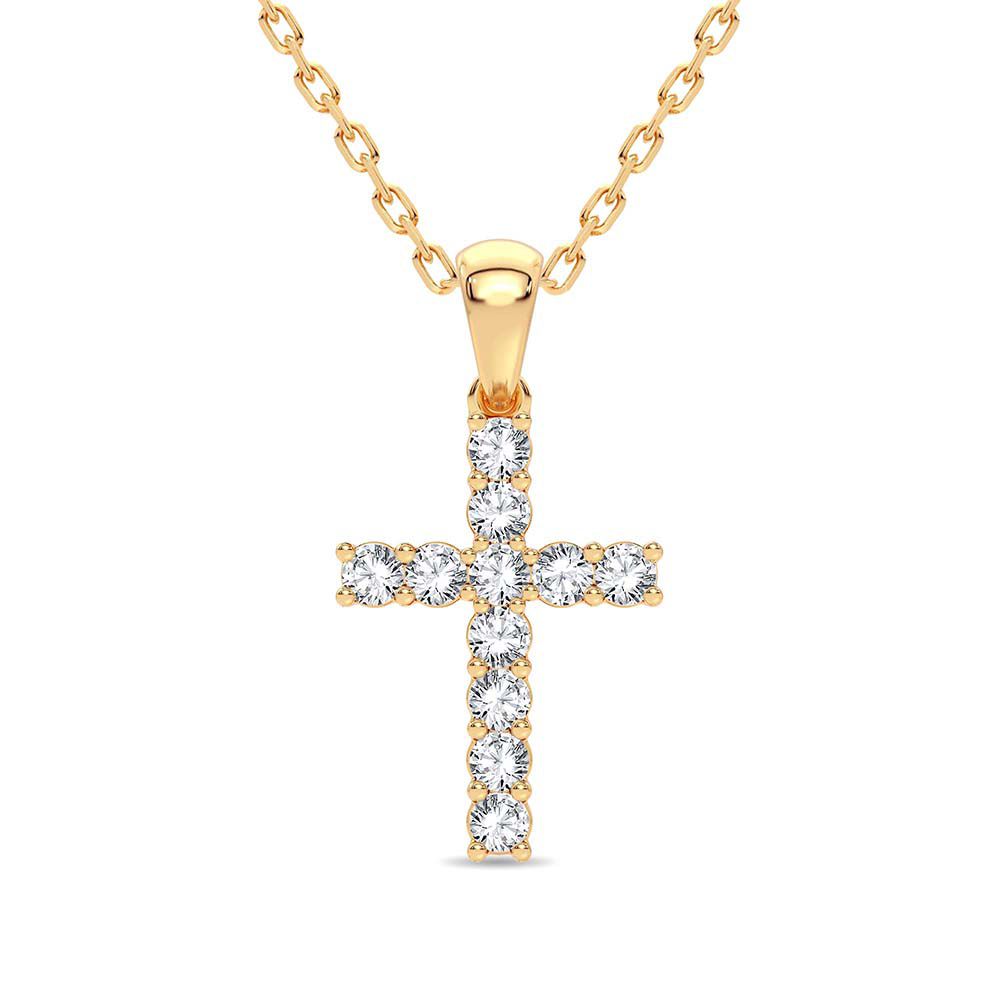 14K Yellow Gold Lab Diamond 0.50CT Womens Pendant