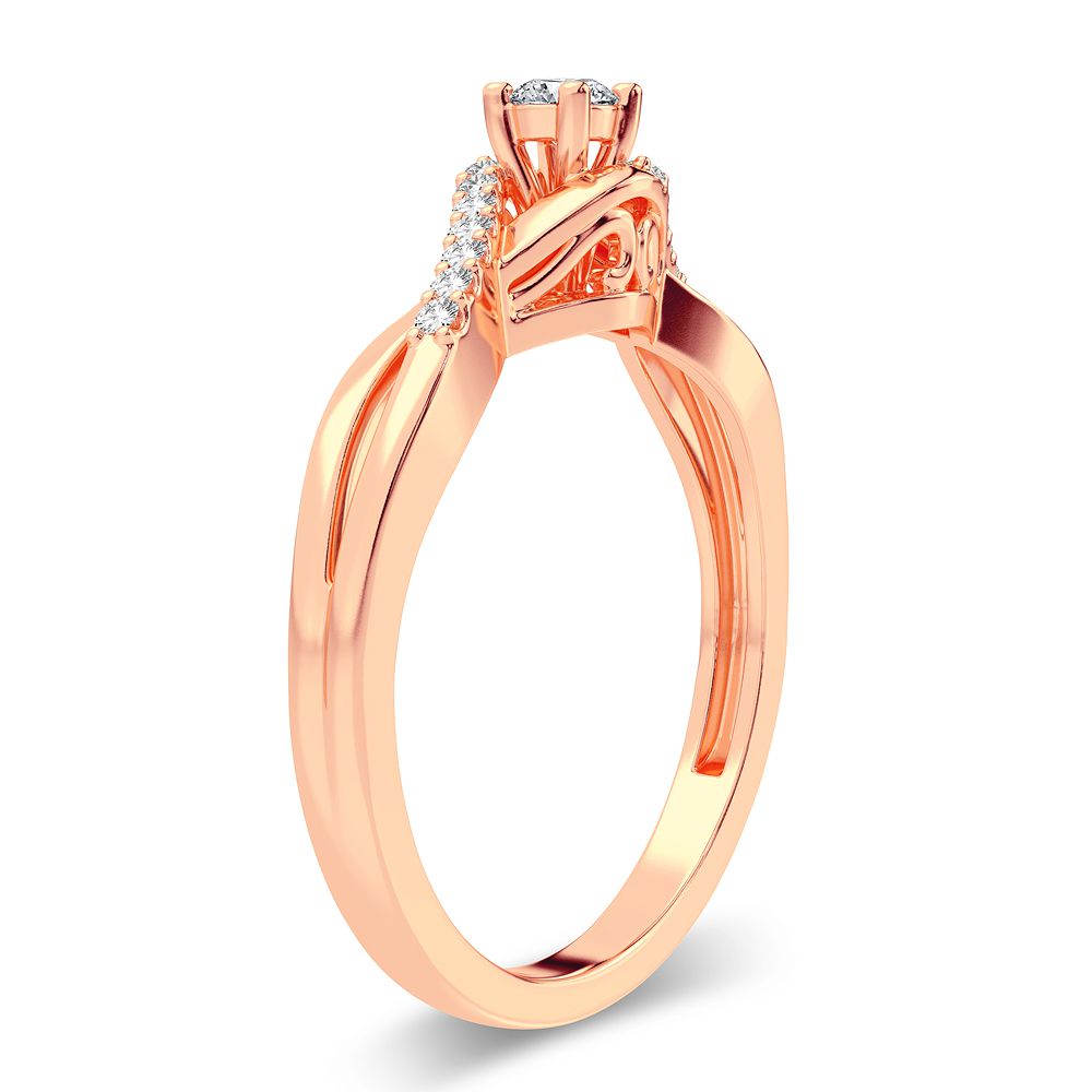Romantic 14k Rose Gold Lab Diamond Promise Ring