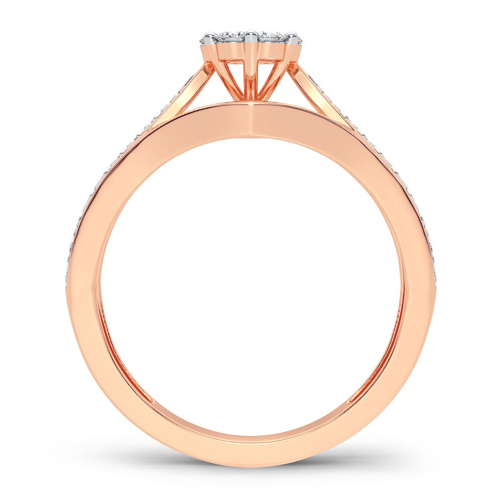 Delicate 14k Rose Gold 0.25CT Lab Diamond Promise Ring