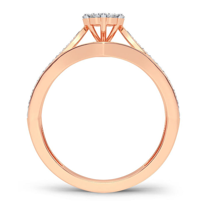 Delicate 14k Rose Gold 0.25CT Lab Diamond Promise Ring