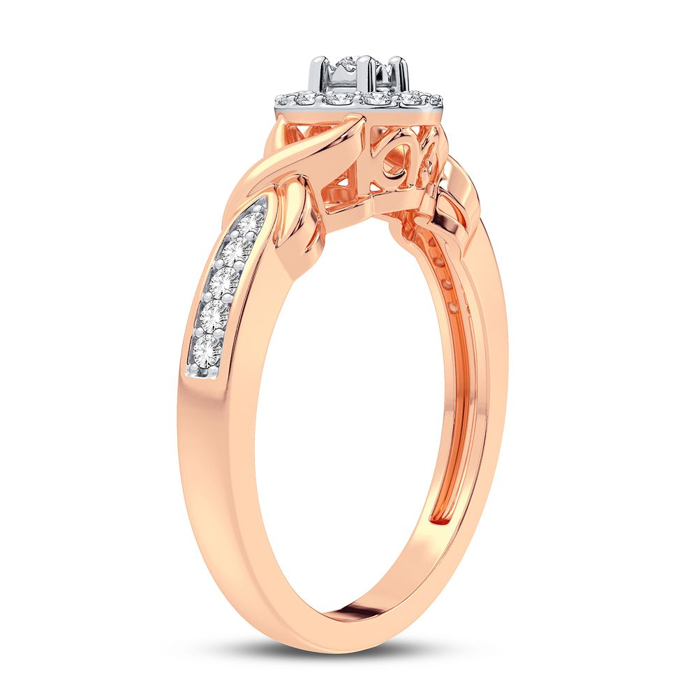 Romantic 14k Rose Gold Lab Diamond Promise Ring (0.17CT)
