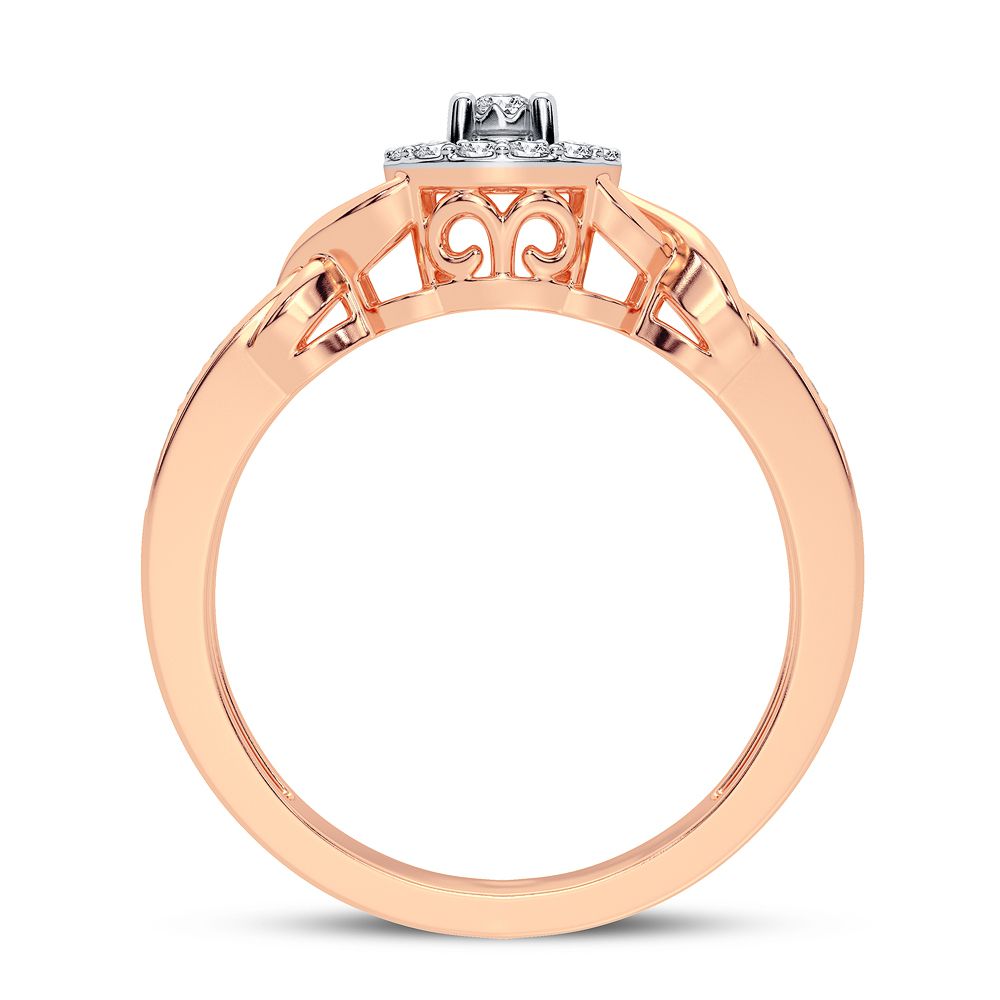 Romantic 14k Rose Gold Lab Diamond Promise Ring (0.17CT)