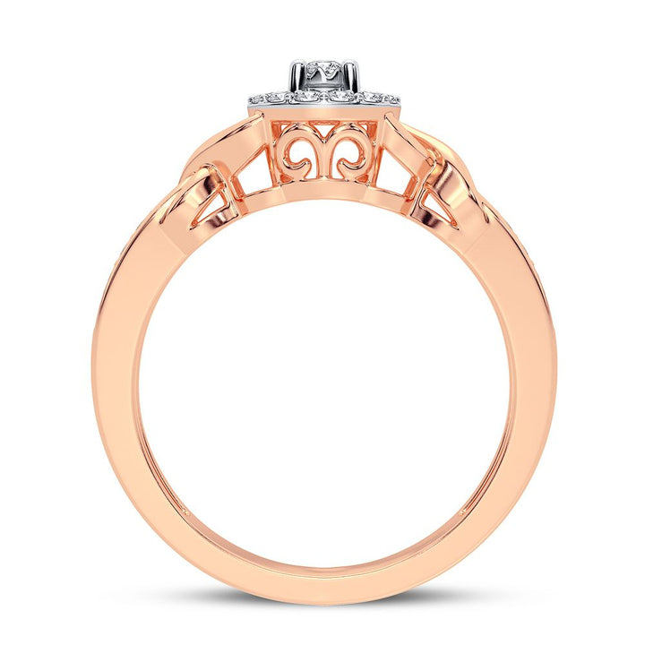 Romantic 14k Rose Gold Lab Diamond Promise Ring (0.17CT)