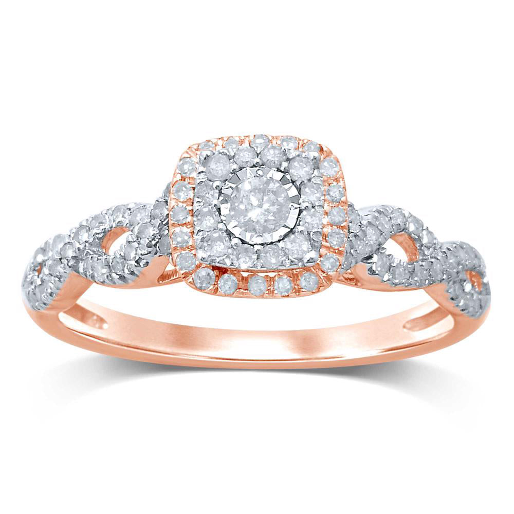 Chic 14k Rose Gold Lab Grown Diamond Statement Ring