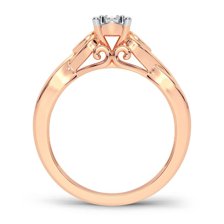 14K White Gold 0.19CT Lab Diamond Promise Ring for Her