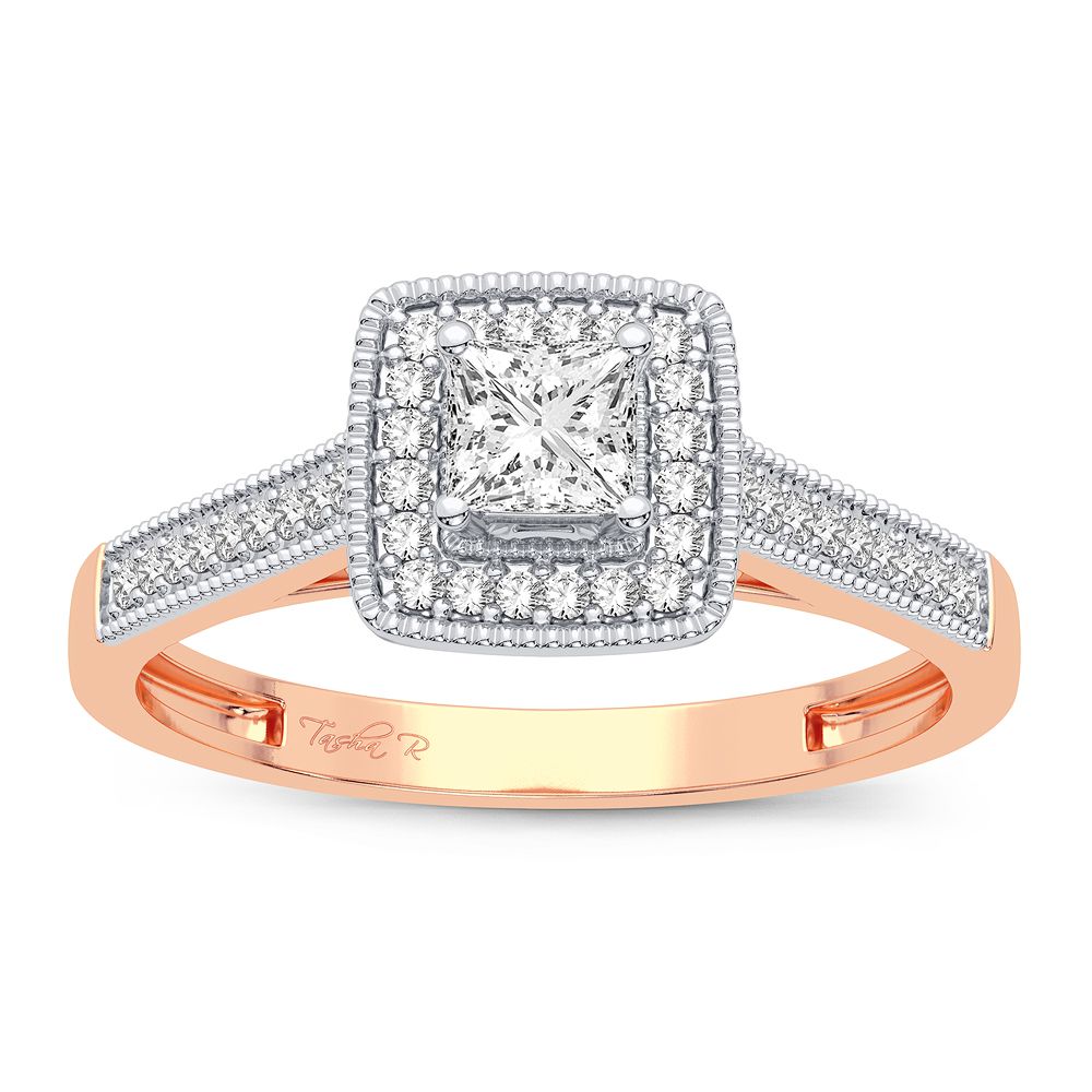 Romantic Rose Gold Lab Diamond Engagement Ring