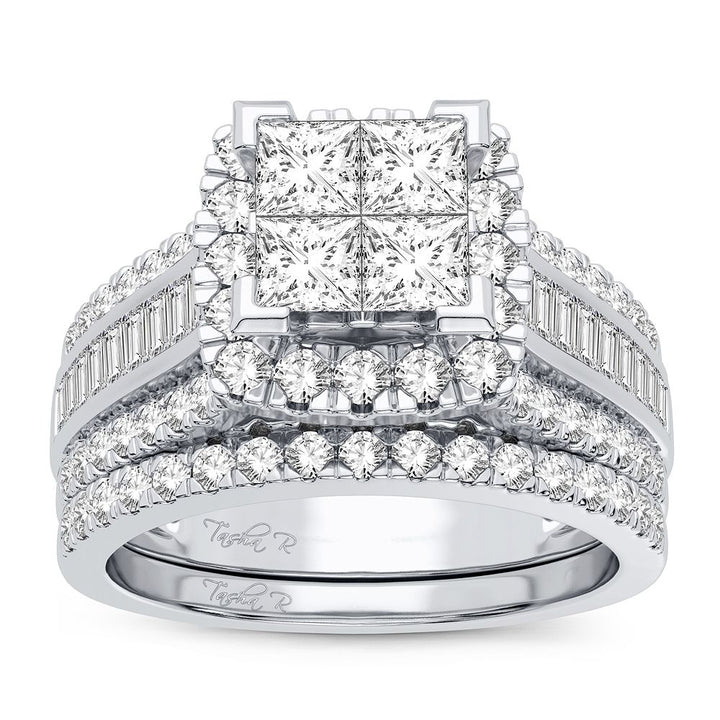 14k White Gold Lab Diamond Bridal Ring (2.00CT Brilliance)