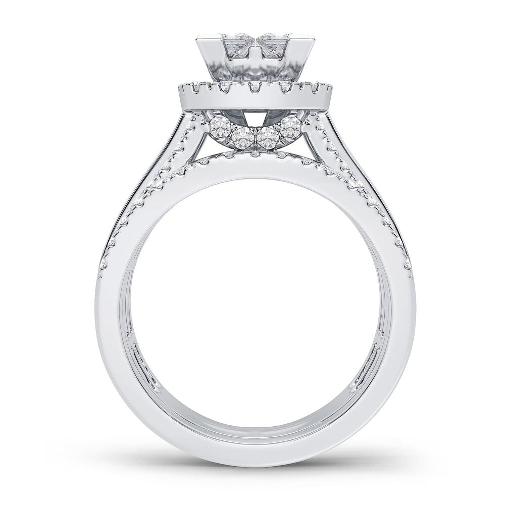 14k White Gold Lab Diamond Bridal Ring (2.00CT Brilliance)