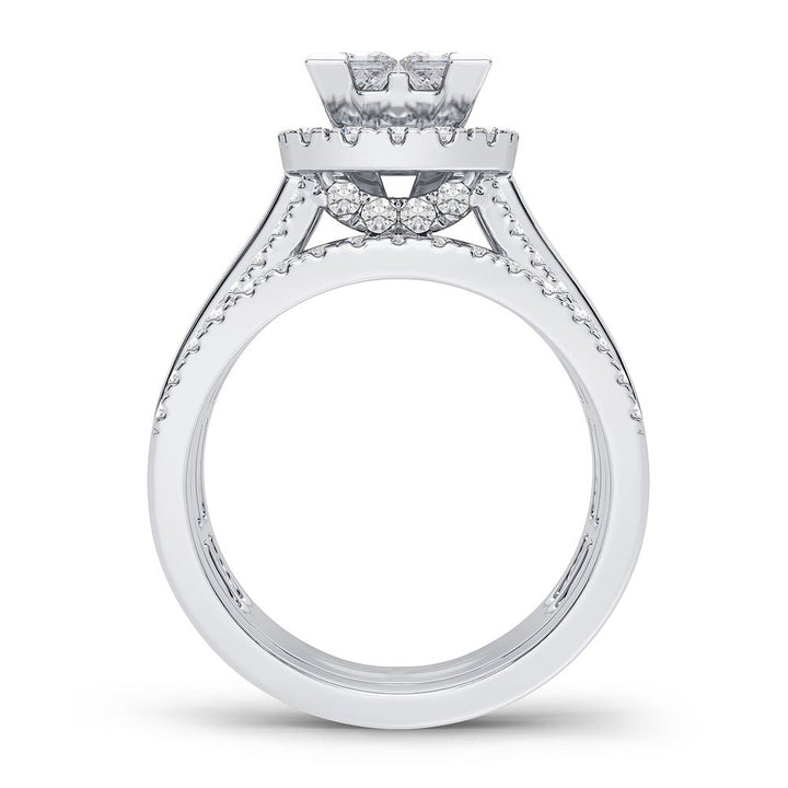 14k White Gold Lab Diamond Bridal Ring (2.00CT Brilliance)