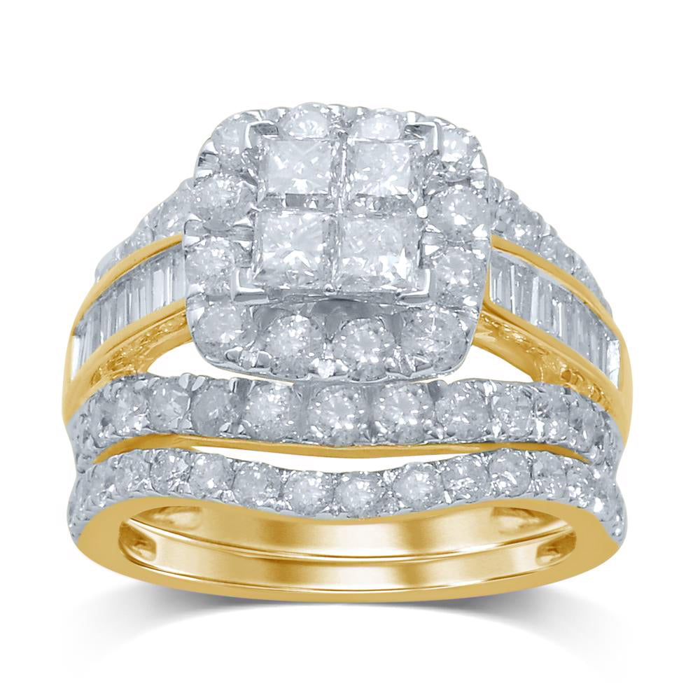 14k White Gold 3.75CT Lab Diamond Bridal Ring Brilliance