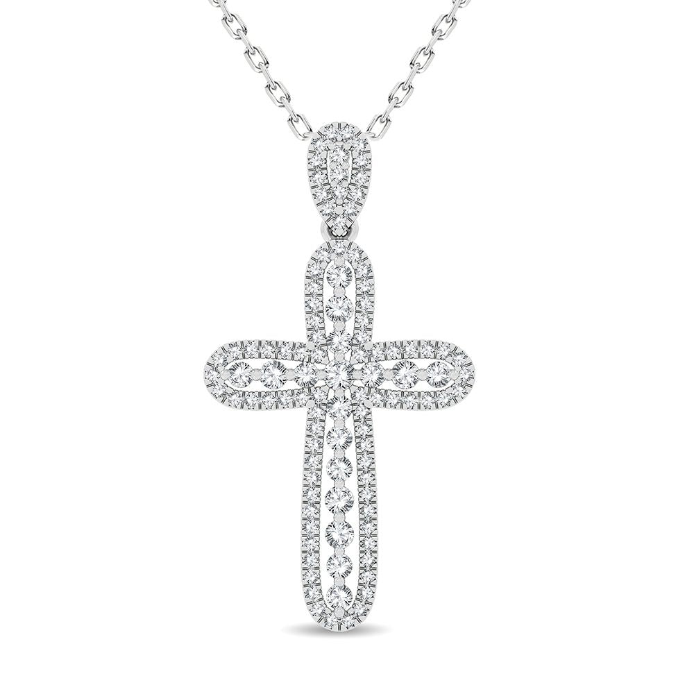 Elegant 14k White Gold 0.50CT Lab Diamond Pendant
