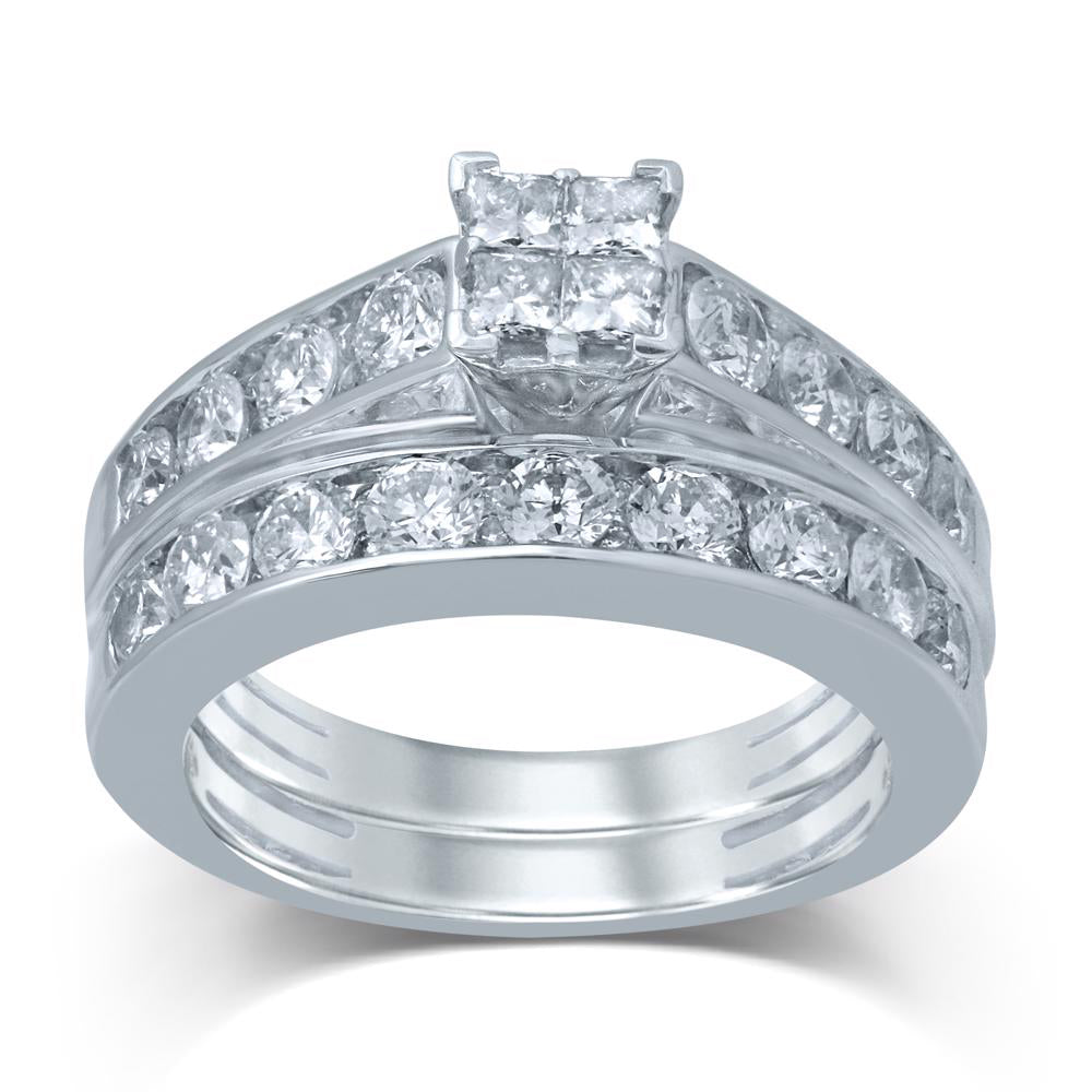 Sparkling 2CT Lab Diamond Bridal Ring in White Gold