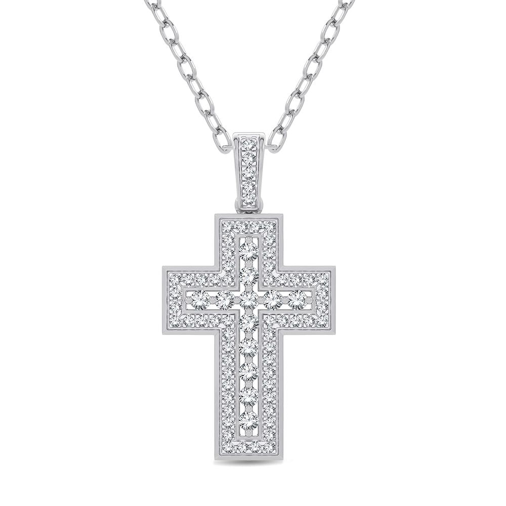 Celestial Brilliance: 14k White Gold Lab Diamond Pendant