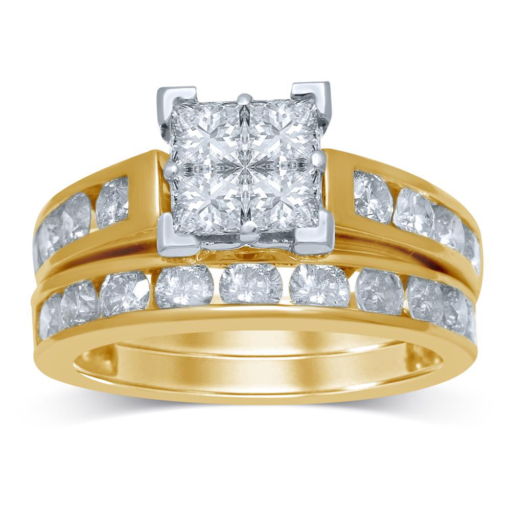 14k White Gold Lab-Grown 3CT Diamond Bridal Ring Sparkle