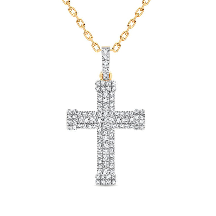 14K Yellow Gold Lab Diamond Religious Pendant for Women