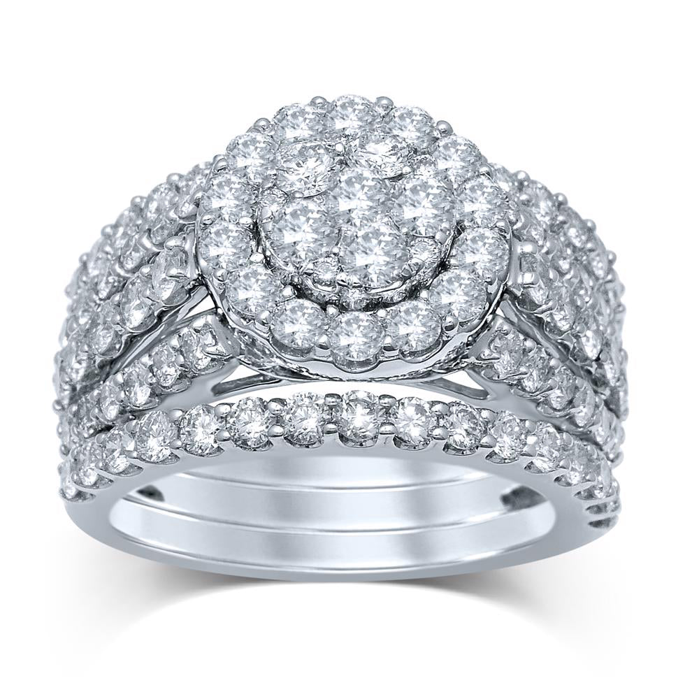 14k White Gold Lab-Created Diamond Bridal Ring