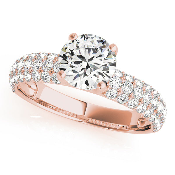 14K Rose Gold 1 ct Diamond Pave Engagement Ring