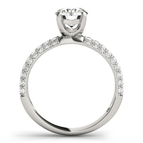 14K White Gold Diamond Pave Engagement Ring 1.62ctw