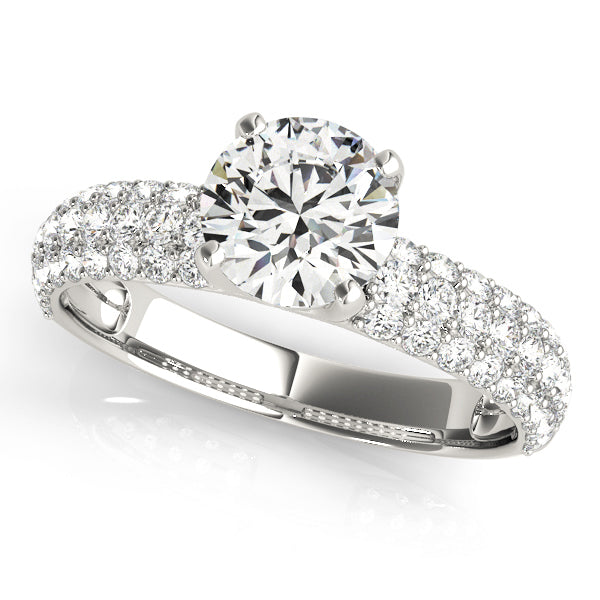 Platinum Pave Diamond Engagement Ring 1.625 ctw