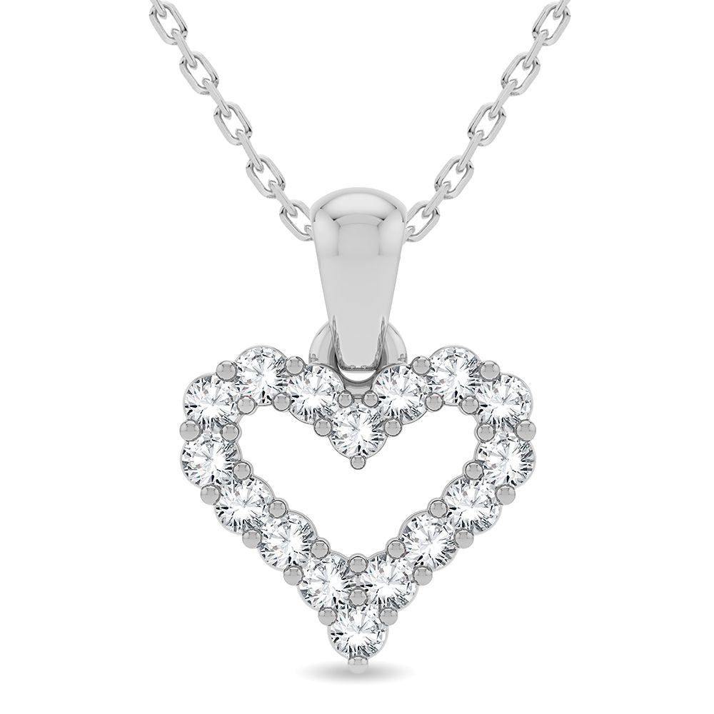Elegant 14k White Gold 0.25CT Lab Diamond Pendant