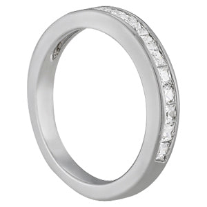 14K White Gold Square Diamond Wedding Ring