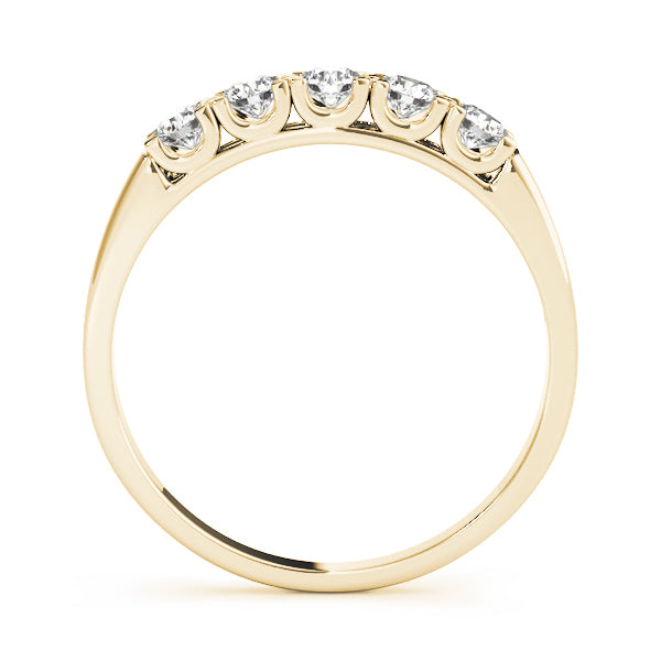 18K Yellow Gold 5-Stone Diamond Wedding Ring