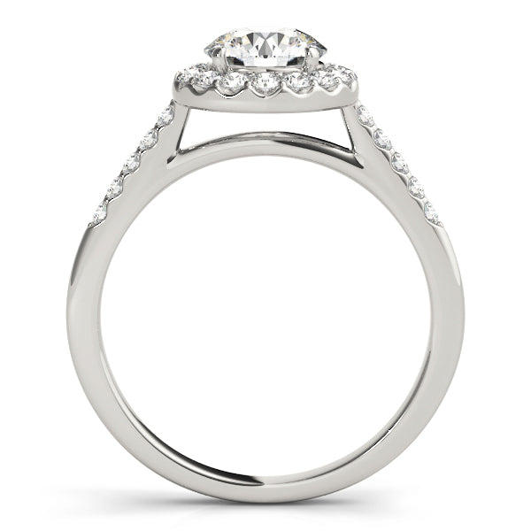 18K White Gold 1 ct Diamond Halo Engagement Ring
