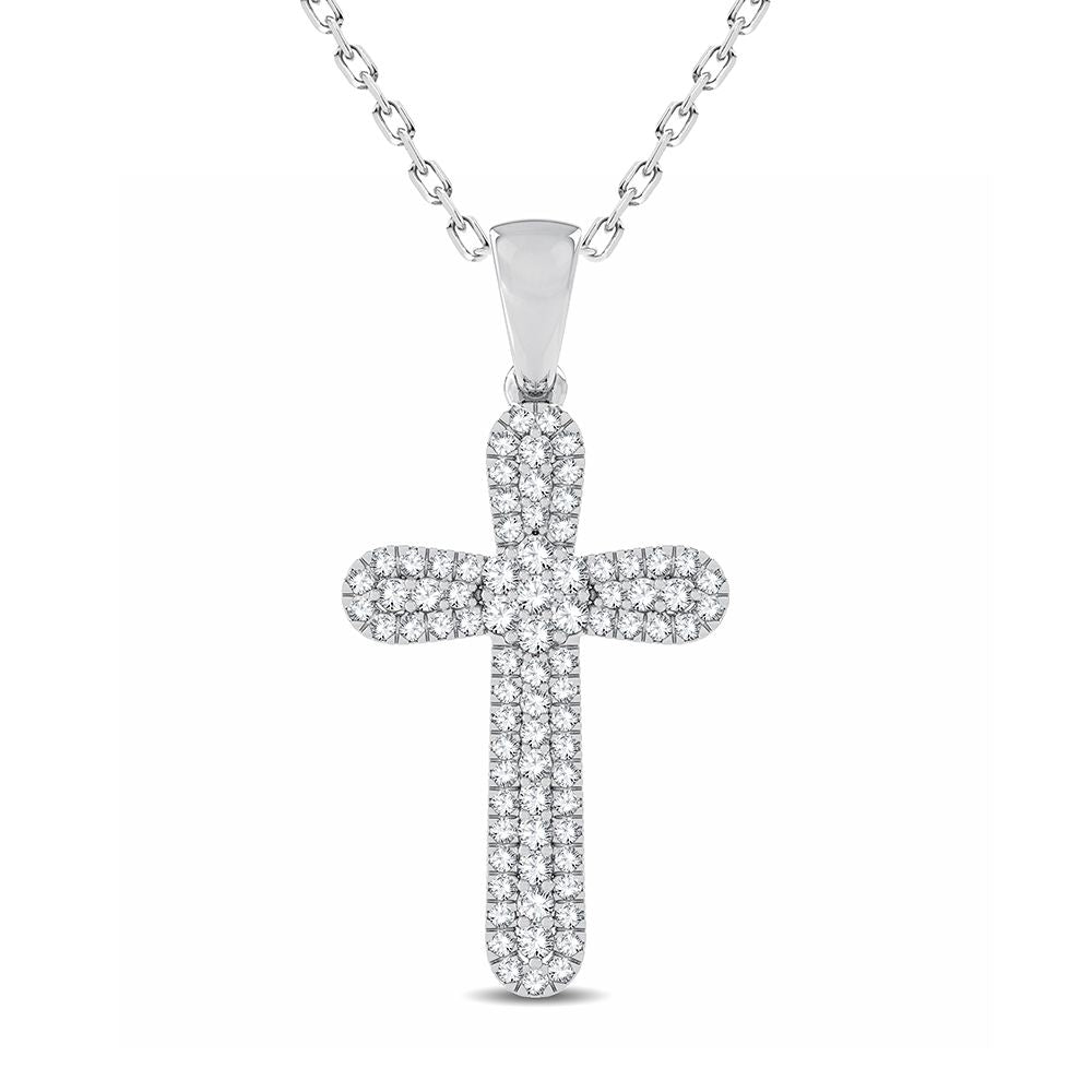 Spiritual Sparkle: 14k White Gold Lab Diamond Pendant for Her