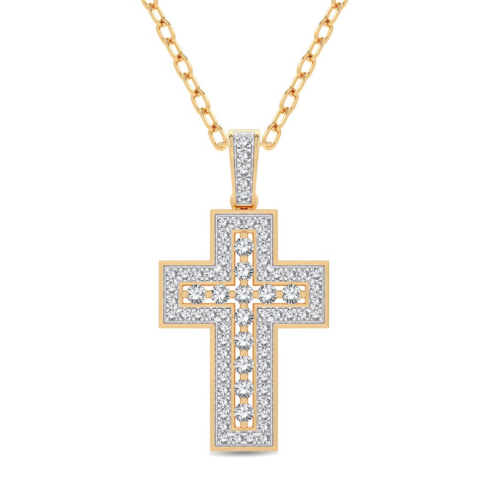 14K Yellow Gold Lab Diamond 0.50CT Womens Pendant