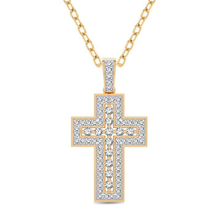 14K Yellow Gold Lab Diamond 0.50CT Womens Pendant