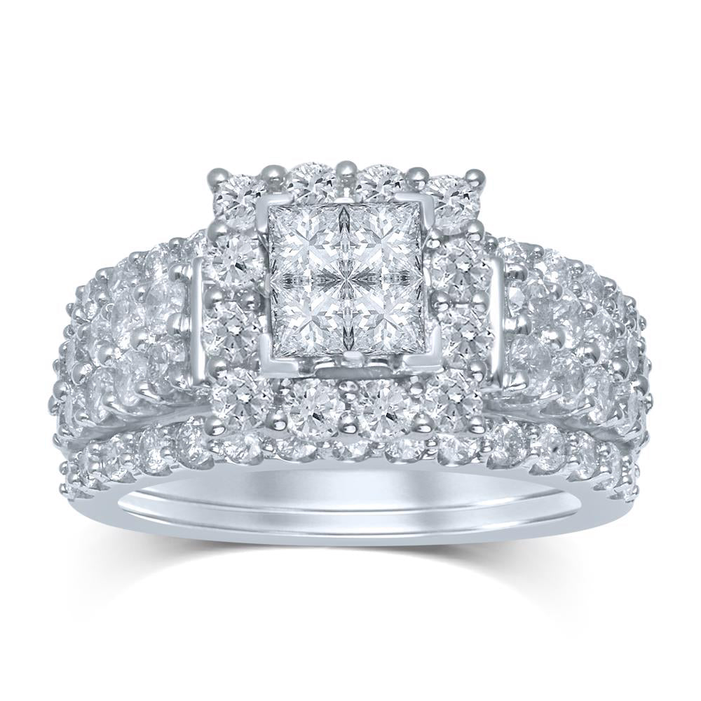 Brilliant 14k White Gold Lab Diamond Engagement Ring 2.90CT