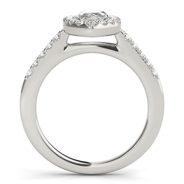 18K White Gold 1.33ctw Marquise Diamond Halo Ring