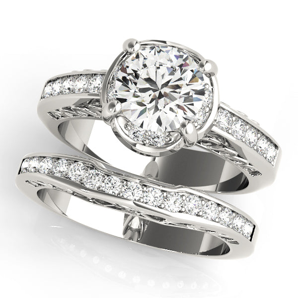 Platinum 1 CT Diamond Single Row Engagement Ring