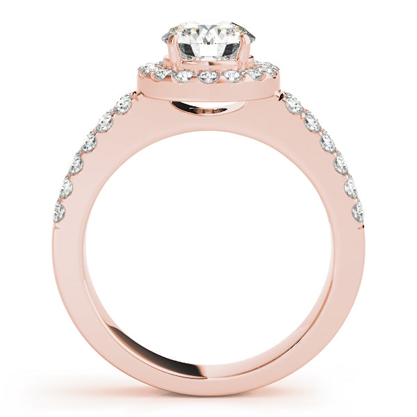 18K Rose Gold 1.41 ct Diamond Halo Engagement Ring