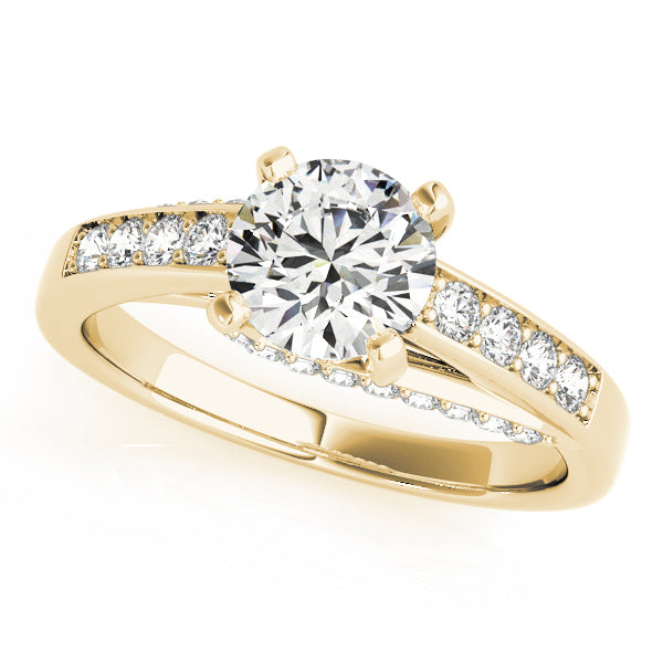 14K Yellow Gold Round Diamond Single Row Ring 1.33ctw