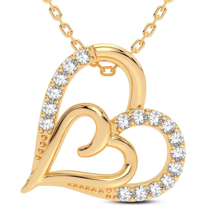 14K Yellow Gold Lab Diamond Womens Pendant Charm