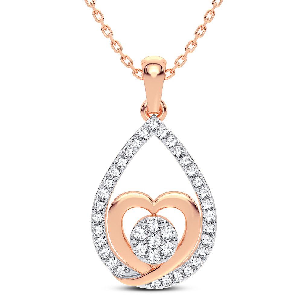 Chic 14k Rose Gold Lab Diamond Pendant for Her