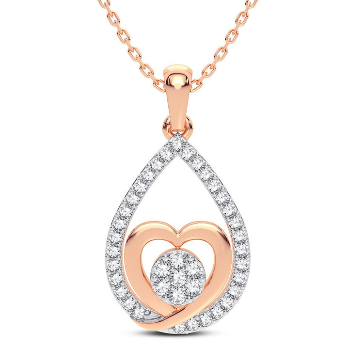 Chic 14k Rose Gold Lab Diamond Pendant for Her