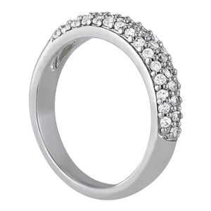 14K White Gold Pave Diamond Wedding Ring