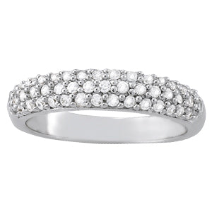 14K White Gold Pave Diamond Wedding Ring