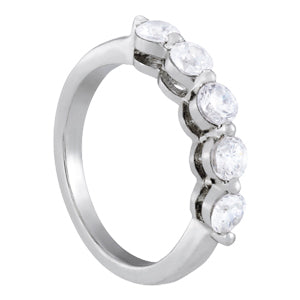 14K White Gold 5-Stone Diamond Wedding Ring