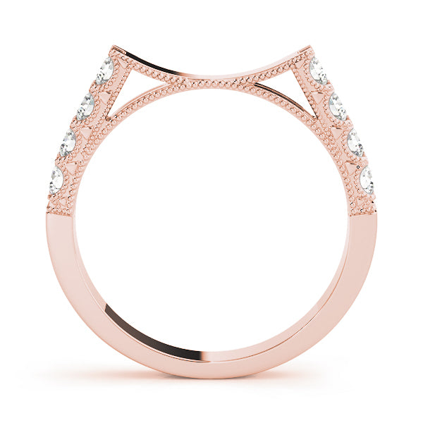 14K Rose Gold Diamond Wedding Band - 1/3 ct
