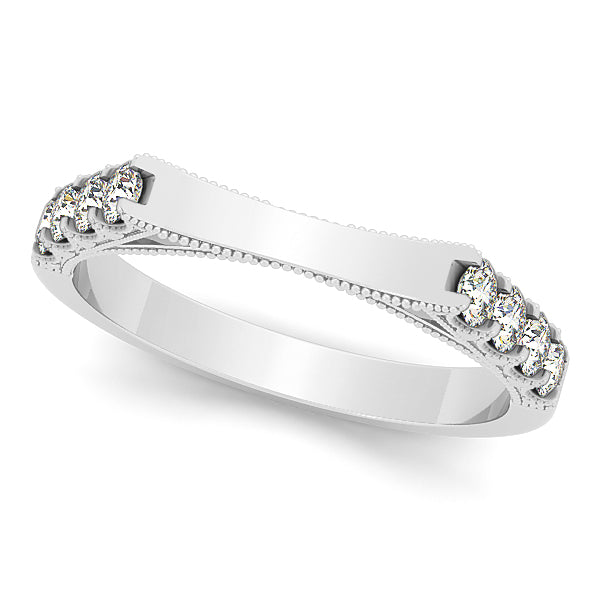 18K White Gold Round Diamond Wedding Ring