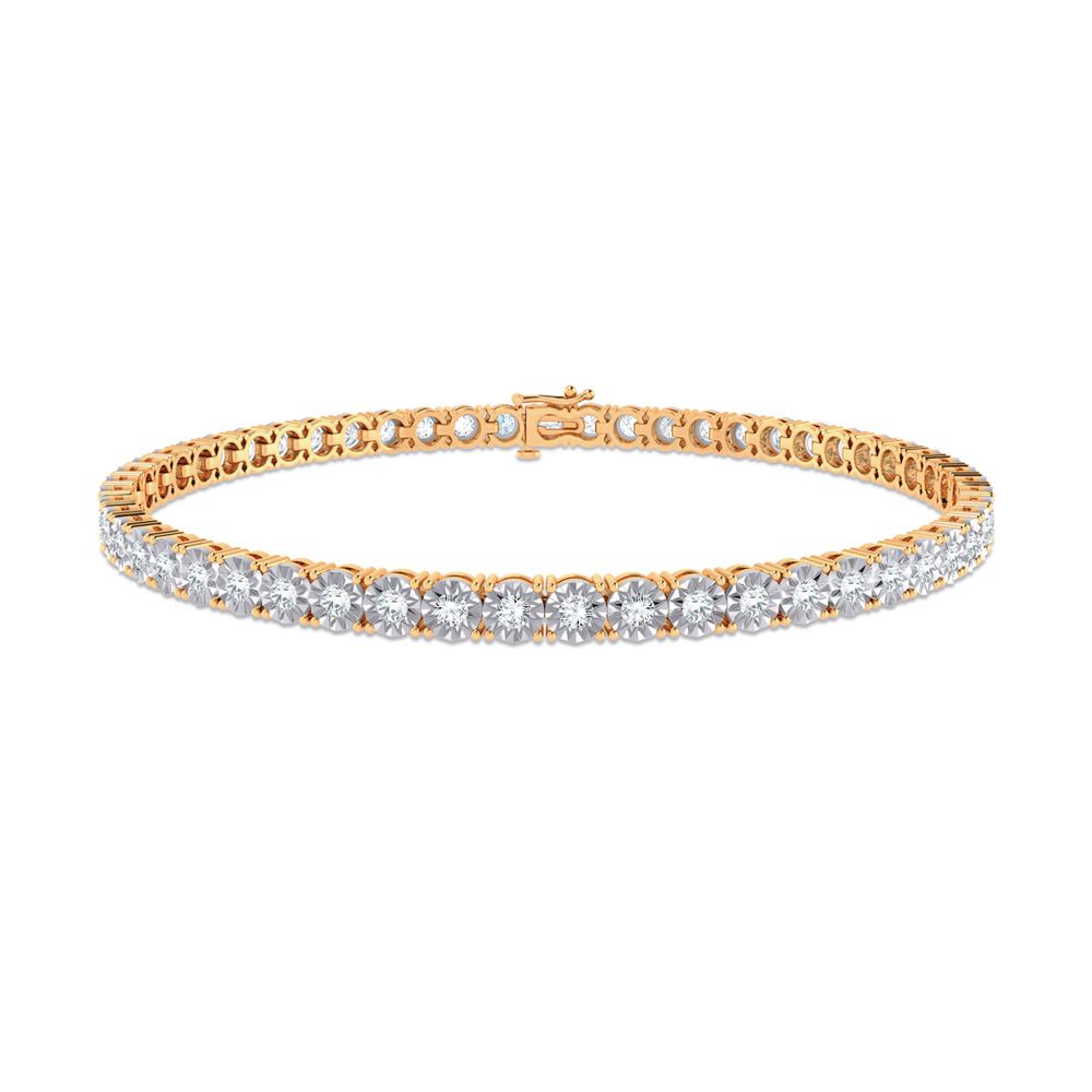10K Yellow Gold 1ct Lab Diamond Womens Tennis Bracelet