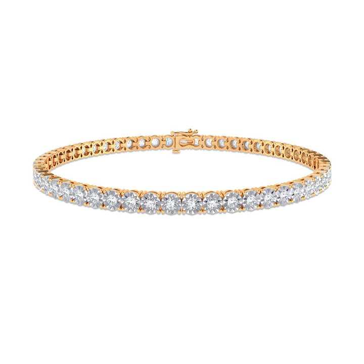 10K Yellow Gold 1ct Lab Diamond Womens Tennis Bracelet