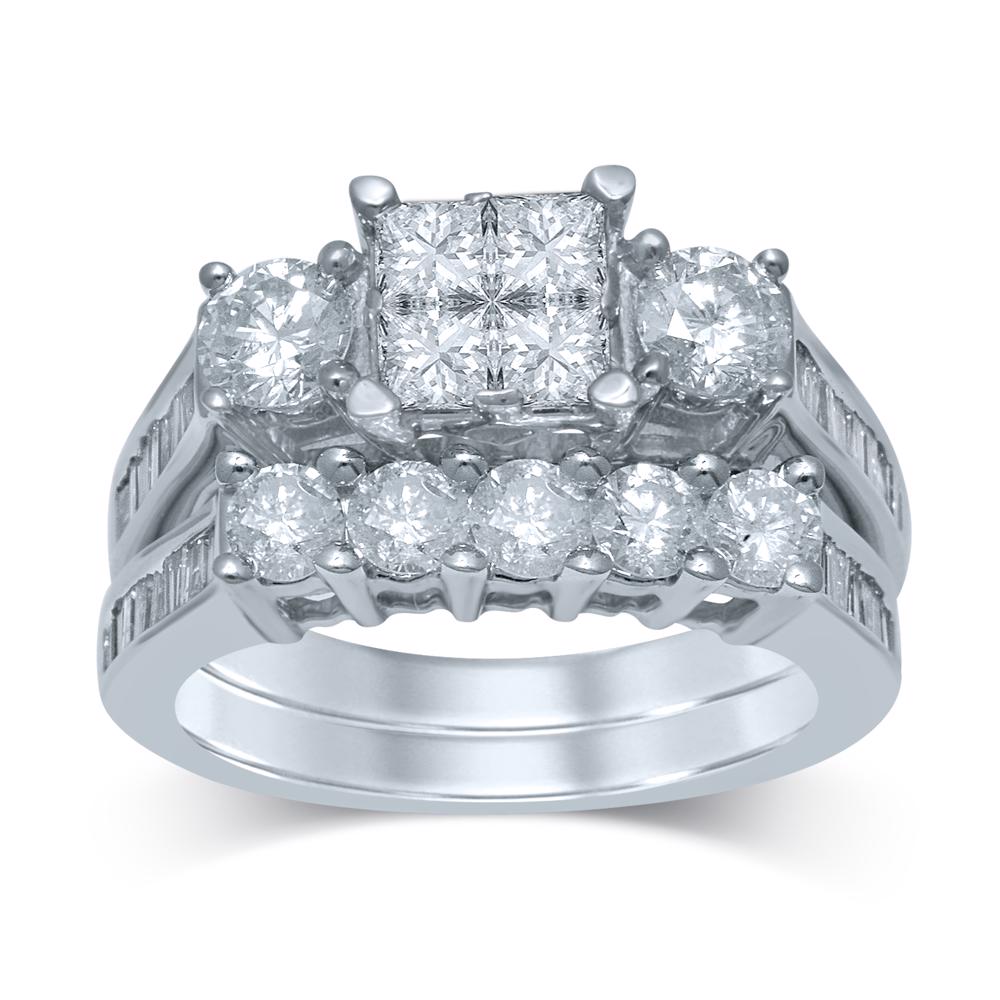 Sparkling 14k White Gold 3.03CT Lab Diamond Ring