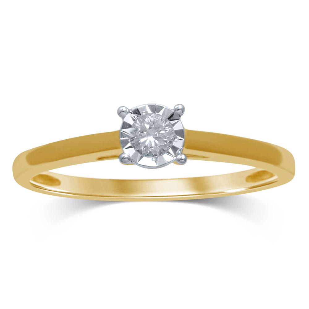 14K Yellow Gold Lab Diamond Promise Ring for Her