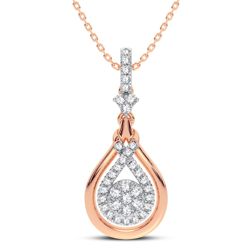 Delicate 14k Rose Gold 0.33CT Lab Diamond Pendant