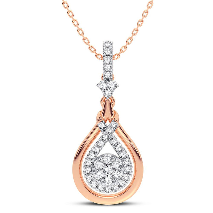 Delicate 14k Rose Gold 0.33CT Lab Diamond Pendant
