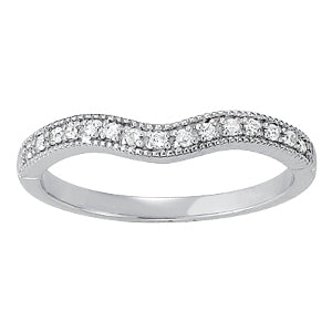 14K White Gold 1/8 ct Diamond Wedding Band